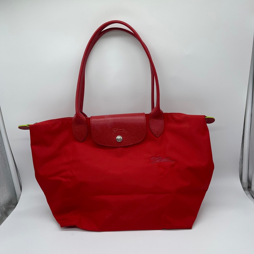 Longchamp Medium Le Pliage Club Large Shoulder Tote Bag Red/Tomato Nylon